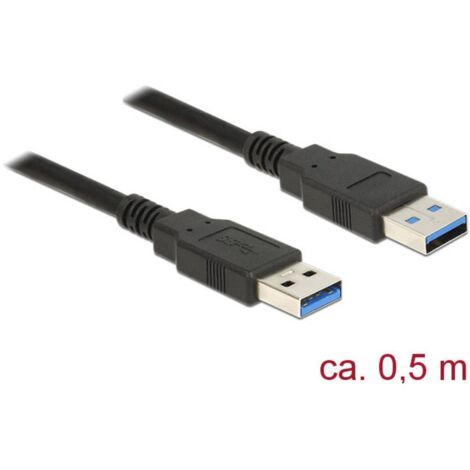 Delock Câble USB USB 3.2 Gen1 USB-A mâle, USB-A mâle 0.50 m noir contacts dorés 85059 C697831 (1/2)