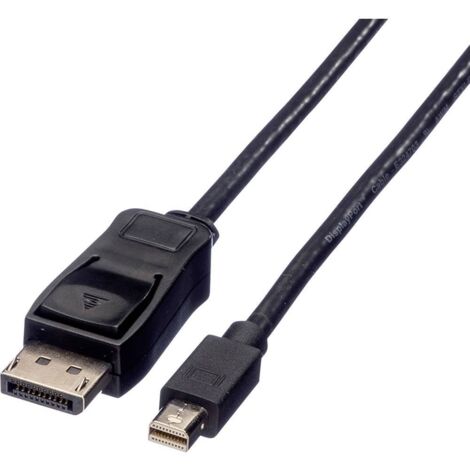 Câble adaptateur Value Mini-Display / DisplayPort Fiche mâle Mini DisplayPort, Fiche mâle DisplayPort 3.00 m noir 11.99.5636 blindé Câble Display Y190572 (1/4)