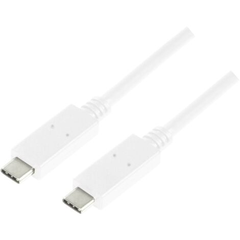 LogiLink Câble USB USB 3.2 Gen1 (USB 3.0) USB-C® mâle, USB-C® mâle 1.00 m blanc CU0131 R708631 (1/2)