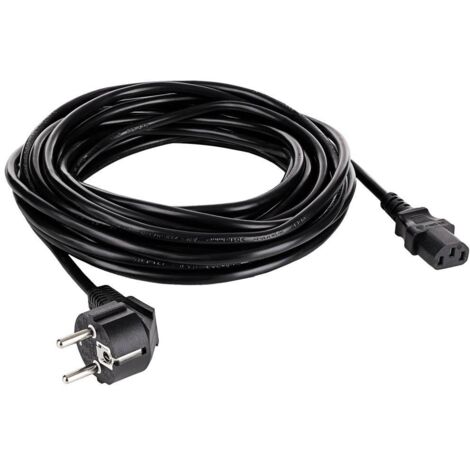 Câble de raccordement Akyga alimentation [1x Prise mâle + contact de protection - 1x Secteur femelle C13] 10 m noir Q249633 (1/2)