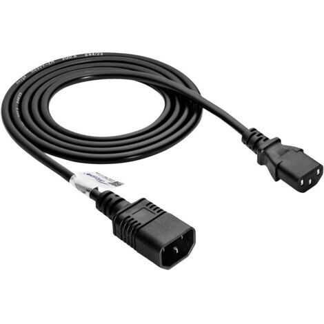 Câble de raccordement Akyga alimentation [1x Secteur mâle C14 - 1x Secteur femelle C13] 1.8 m noir Q249693 (1/2)