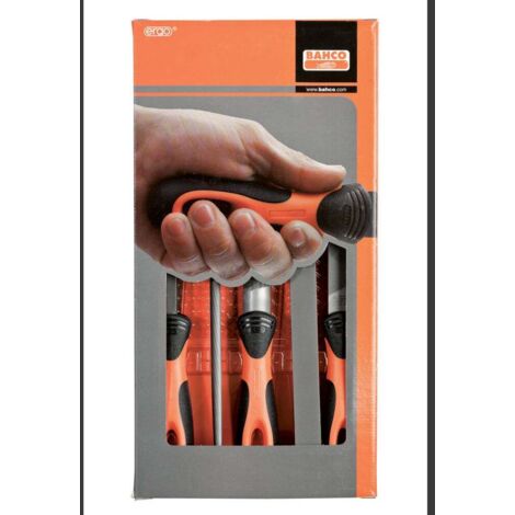 BAHCO - Jeu de limes avec manche ERGO™, 4 bâtardes/1 mi-douce, 200 mm - 5 pcs (1/7)