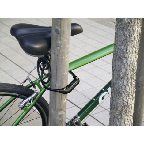 ABUS Antivol à Câble Spiralé Star 4508C/150 – Diamètre 8 Mm, Longueur 150 Cm, Combinaison, Sécurité Niveau 2 – Vert