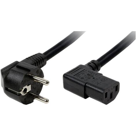Câble de raccordement LogiLink alimentation [1x Prise mâle coudée + contact de protection - 1x Secteur mâle C13] 2.00 m noir Y254242 (1/3)