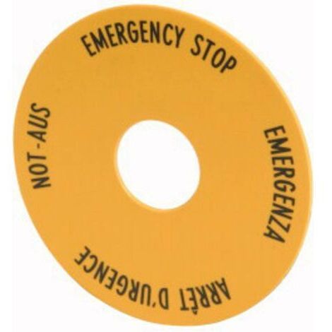 Plaquette de repérage Eaton 216465 (Ø x H) 90 mm x 90 mm NOT-AUS (de, en, fr, it) jaune 1 pc(s) D77567 (1/5)