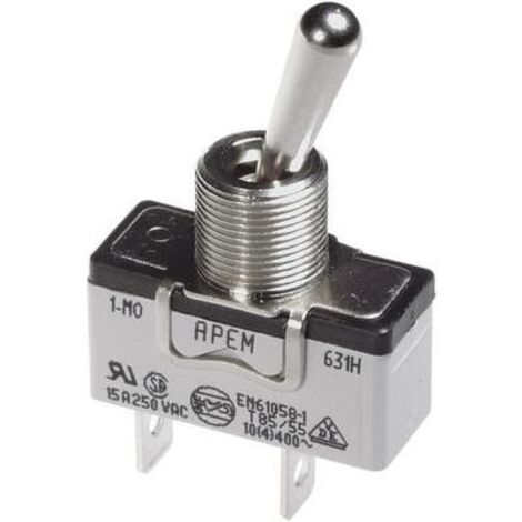 INTERRUPTEUR À LEVIER APEM 647H/2 250 V/AC 10 A 2 X (ON)/OFF/(ON) MOMENTANÉ/0/MOMENTANÉ 1 PC(S) (1/4)