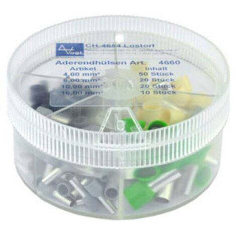 Embouts isolés électriques 737047 – Lot de 100 pcs – Section câble 4-16 mm² – Fixation raccord pour usage professionnel – Vogt Verbindungstechnik