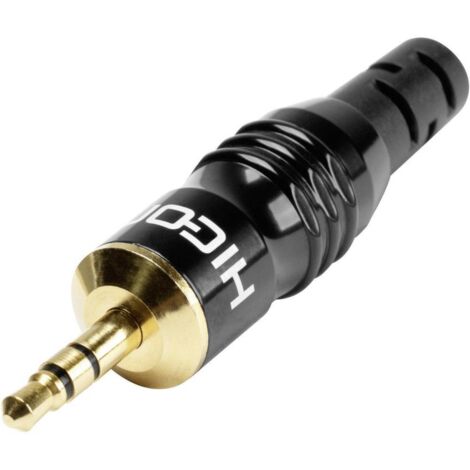 Jack 3.5 mm mâle, droit Hicon HI-J35S02 Nombre de pôles: 3 stéréo noir 1 pc(s) D11867 (1/2)