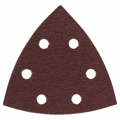 Bosch – Set de 25 feuilles abrasives 93mm grain 60 – 6 trous auto-agrippants pour ponceuse Delta – Pré-ponçage bois dur et élimination peinture - 2607019488