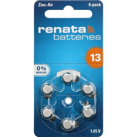 Pile bouton ZA 13 zinc-air Renata 305 mAh 1.4 V 6 pc(s) Y453641