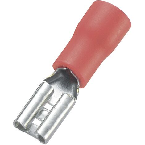 Cosse clip 2.8 mm x 0.5 mm TRU COMPONENTS FDD1.25-110(5) 180 ° partiellement isolé rouge 100 pc(s) S479391 (1/2)