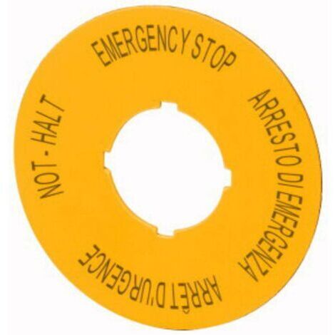 Plaquette de repérage Eaton M22-XAK11 121085 (Ø x H) 90 mm x 90 mm NOT-HALT (de, en, fr, it) jaune 1 pc(s) X995521