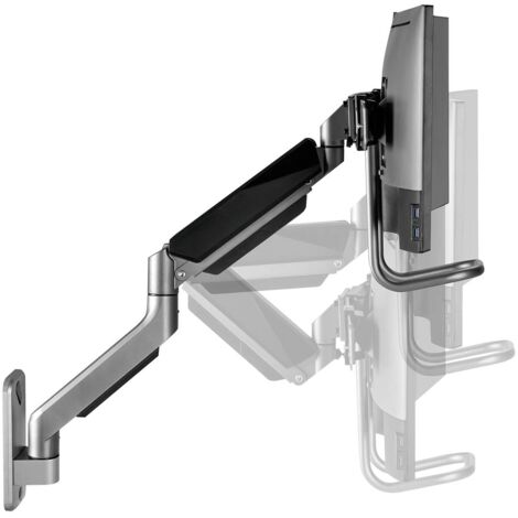 My Wall Supporto Da Tavolo Per 2 Monitor: Braccio Regolabile Per Schermi 17-32 Pollici, VESA, Inclinabile E Girevole