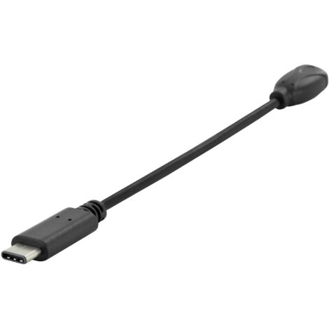 Digitus Câble USB USB 2.0 USB-C® mâle, USB-Micro-B femelle 0.15 m noir rond, connecteur utilisable des deux cotés, blindage double AK-300316-001-S S385001 (1/5)