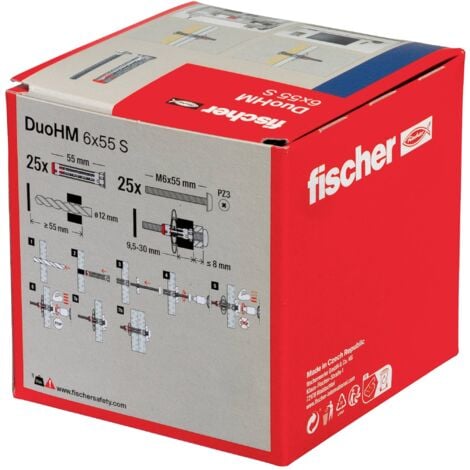 Fischer 572922 DuoHM 6x55 S PH PZ Cheville pour corps creux 55 mm 25 pc(s) A716183