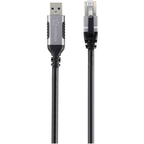 Adaptateur RJ45 En T Cat.5e Renkforce – 2 Femelles + 1 Mâle, Boîtier Métal Blindé 15 Cm, Doublement De Ports Réseau