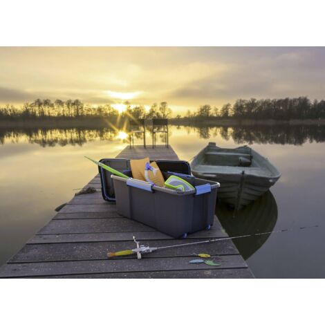 KIS 241508 Boîte de rangement Scubba empilable (l x H x P) 735 x 460 x 445 mm gris-bleu, noir 1 pc(s) A597393