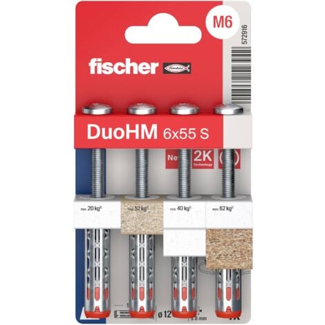 Fischer 572916 DuoHM 6x55 S PH TX Cheville pour corps creux 55 mm 4 pc(s) A716123