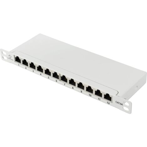 Renkforce RF-4996628 12 ports Panneau de brassage 254 mm (10") CAT 6a 0.5 UH gris équipé W062912 (1/5)