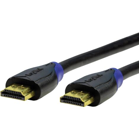 Câble de raccordement LogiLink HDMI Fiche mâle HDMI-A, Fiche mâle HDMI-A 3.00 m noir CH0063 4K UHD, canal de retour audio, contacts dorés Câble H R708421