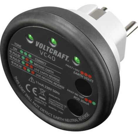 Testeur de prise VOLTCRAFT VC40 CAT II 300 V S709731