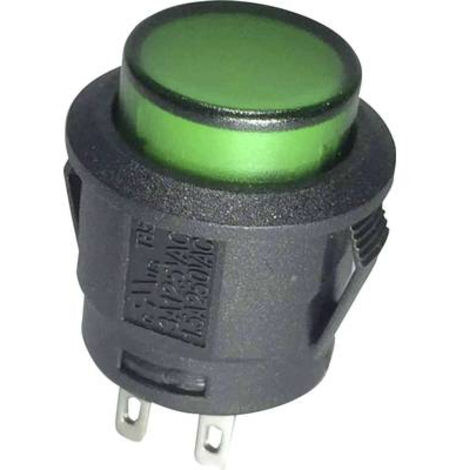 BOUTON POUSSOIR À PRESSION TRU COMPONENTS TC-R13-527AL-02GN 1587763 250 V/AC 6 A 1 X OFF/(ON) À RAPPEL 1 PC(S)