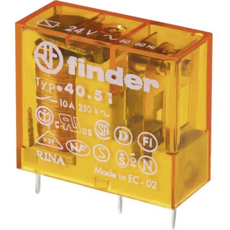 Finder 40.51.8.024.0300 Relais pour circuits imprimés 24 V/AC 10 A 1 NO (T) 1 pc(s) Y521093