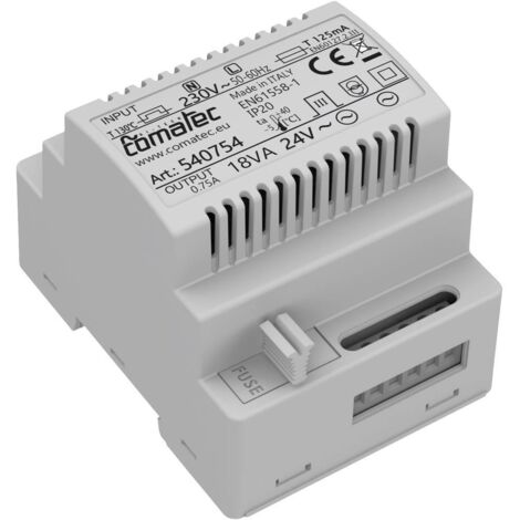 Comatec TBD201824F4 Alimentation rail DIN 24 V/AC 0.75 A 18 VA Contenu 1 pc(s) S473292
