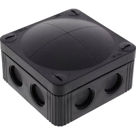 Boîte de dérivation 10060580 85 x 85 x 51 mm noir (RAL 9005) IP66/IP67 – Pour pièces humides – Avec bornes de connexion – Wiska
