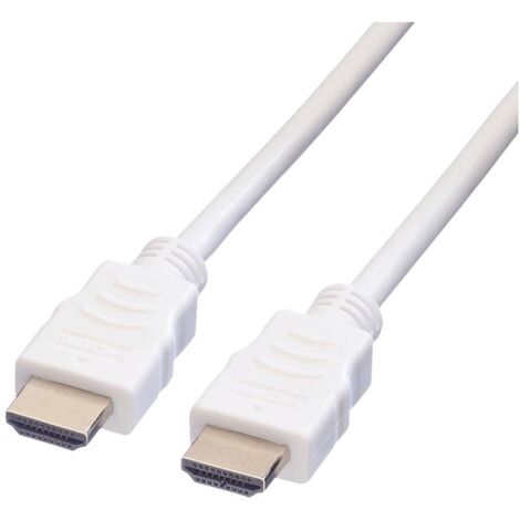 Câble de raccordement Value HDMI Fiche mâle HDMI-A 7.50 m blanc 11.99.5706 blindé Câble HDMI S348902 (1/4)