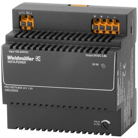 Weidmüller 2580250000 Alimentation à découpage 24 V/DC 3.8 A 90 W Contenu 1 pc(s) Q761952
