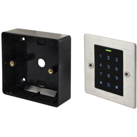 Sygonix SY-6121664 Clavier à code avec RFID encastré, montage apparent (en saillie) 12 V/DC, 18 V/DC IP66 avec clavier éclairé, avec écran tactil V876253