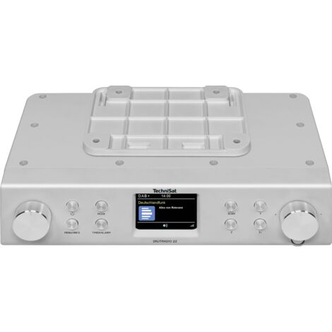 TechniSat DIGITRADIO 22 - Radio de Cuisine avec détecteur de Mouvement (Radio encastrable INCL. Plaque de Montage, Dab , FM, écran Couleur de 2 Pouces, mémoire de favoris, réveil, 2 Watts) Argent