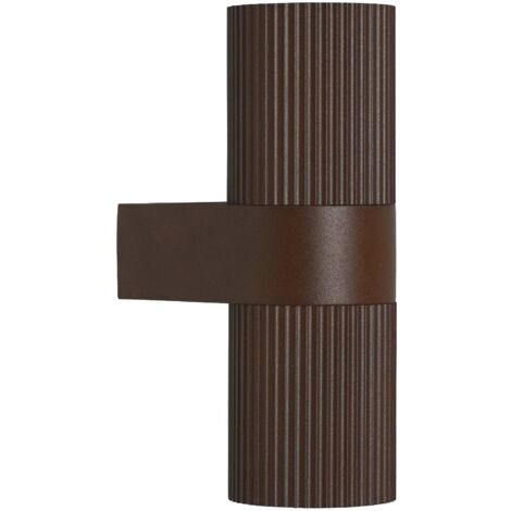 Nordlux – Applique extérieure GU10 2318051009 – Kyklop Ripple – métal brun strié – lumière projetée haut et bas – jusqu'à 2 x 25 W