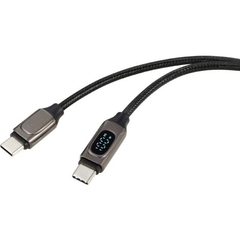 Renkforce Câble USB USB 2.0 USB-C® mâle, USB-C® mâle 1.00 m argent (métallisé) RF-6249318 Q518303
