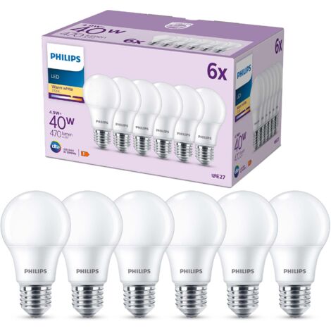 Philips LED 9290035402 LED CEE F (A - G) E27 forme de poire 4.9 W = 40 W blanc chaud (Ø x L) 60 mm x 107 mm 6 pc(s) Y177453