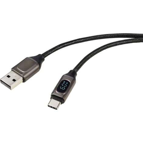 Renkforce Câble USB USB 2.0 USB-A mâle, USB-C® mâle 0.50 m argent (métallisé) RF-6249500 Q514373