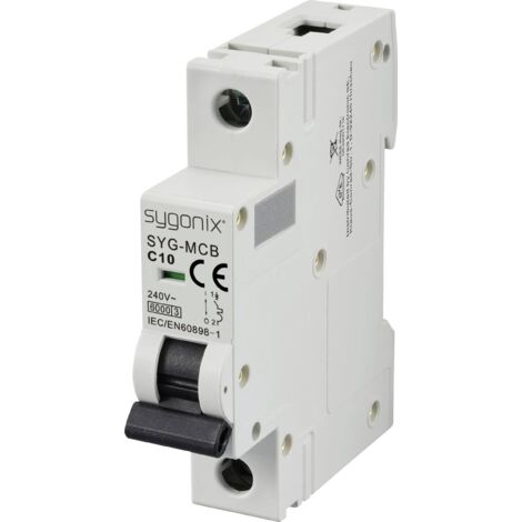 Sygonix SY-6440888 SYG-MCB 1P/C10/6KA Disjoncteur 1 pôle 10 A 240 V/AC A571113 (1/5)