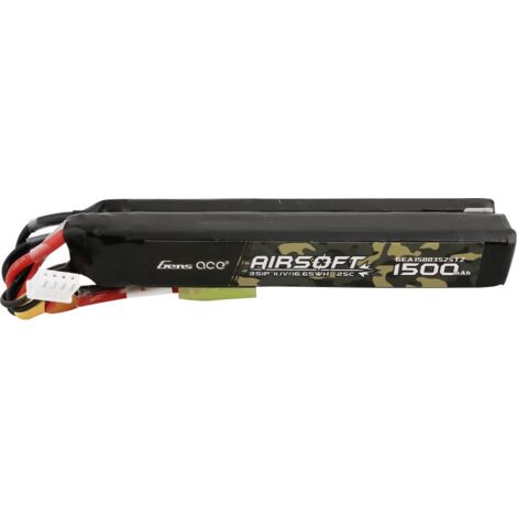 Gens ace Pack de batterie (LiPo) 11.1 V 1500 mAh Nombre de cellules: 3 25 C bloc mini-Tamiya Y718353 (1/5)