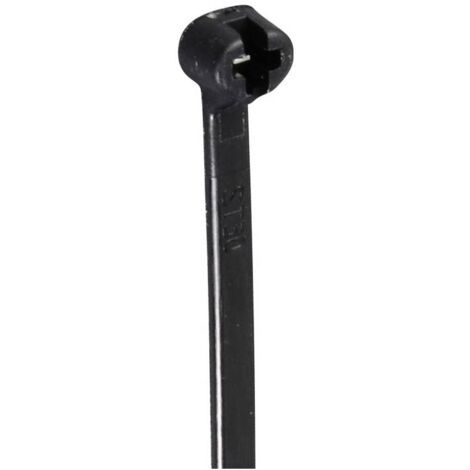 TRU COMPONENTS TC-12814184 Serre-câble 100 mm 3 mm noir avec languette métallique, stable aux intempéries et aux UV 100 pc(s) A723183