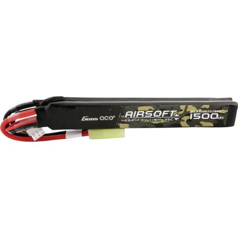 Gens ace Pack de batterie (LiPo) 7.4 V 1500 mAh Nombre de cellules: 2 25 C bloc mini-Tamiya Y718393 (1/5)
