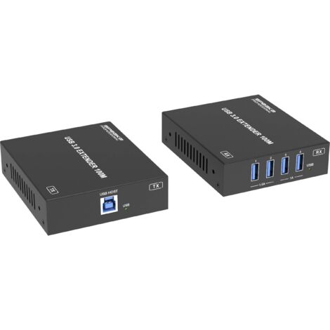SpeaKa Professional SP-12658892 Hub USB 1+4 ports USB 3.0 extension par câble réseau, pilotable sur ordinateur noir SP-USBE-800 Q814523 (1/5)