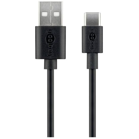 Goobay Câble USB USB 2.0 USB-C® mâle, USB-A mâle 1.00 m noir processus de charge animé 45735 Q051243 (1/3)