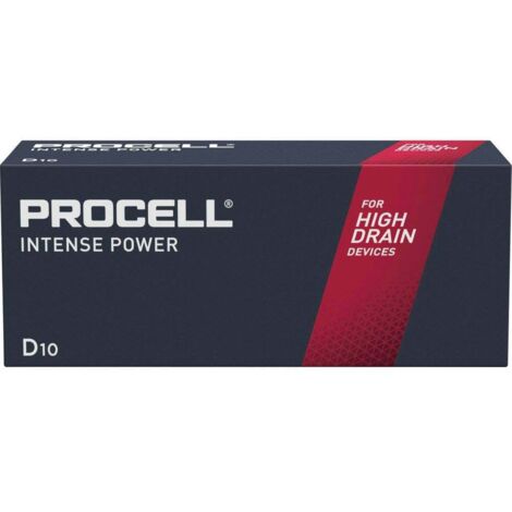Duracell - pile alcaline procell itense 15 v lr20 d - 10 pieces