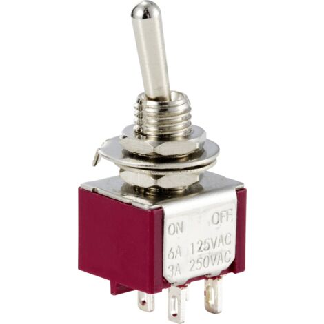 TRU COMPONENTS TC-12819616 Interrupteur à levier 125 V/AC, 250 V/AC 6 A 1 x On/Off à accrochage 1 pc(s) A710713 (1/3)