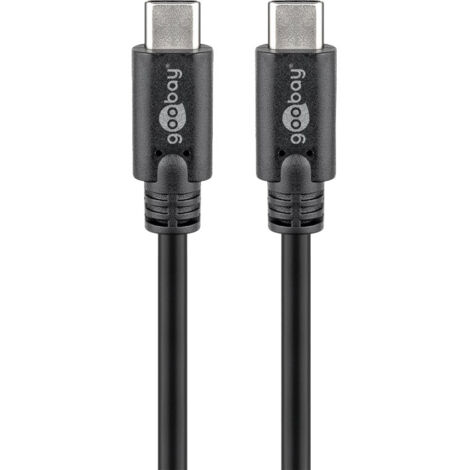 Goobay Câble USB USB 3.0 USB-C® mâle, USB-C® mâle 2.00 m noir connecteur utilisable des deux cotés 66508 R219521 (1/4)