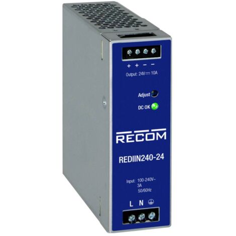 RECOM REDIIN240-24 Alimentation rail DIN 24 V 10 A 240 W Nbr. de sorties:1 x Contenu 1 pc(s) Y926333 (1/2)