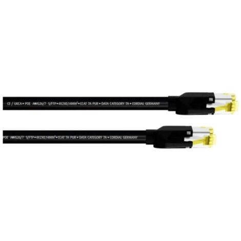 Cordial 15581 RJ45 Câble réseau, câble patch CAT 7a S/FTP 10.00 m noir gaine PUR 1 pc(s) (1/3)