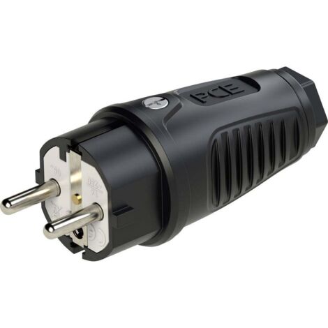 PC Electric 0521-ss Fiche électrique mâle avec terre caoutchouc 250 V noir IP54 Y614993 (1/2)