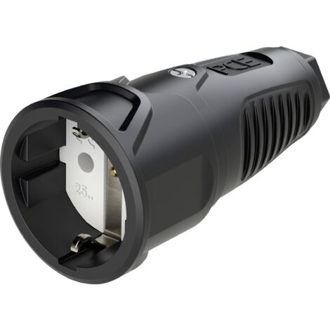 PC Electric 2510-ss Fiche électrique femelle avec terre caoutchouc 250 V noir IP20 Y614903 (1/2)
